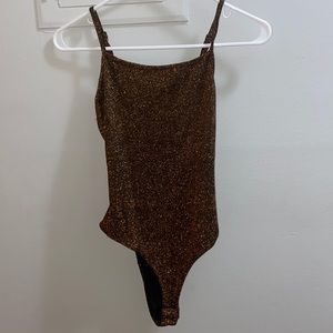 Gold Open Back Charlotte Russe Onesie